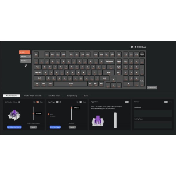 Keychron Q5 HE (Q5H-M1) QMK Wireless Custom Hall Effect Keyboard Purple Switch 96% US Layout - Keychron