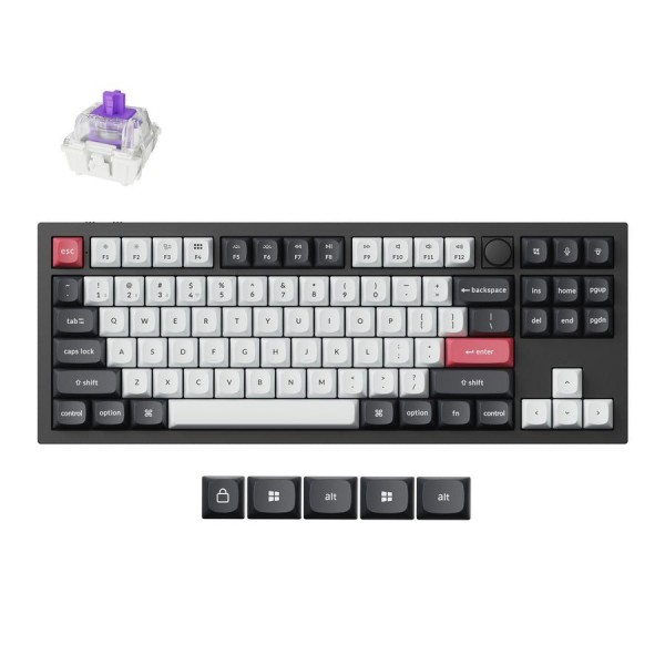 Keychron Q3 HE (Q3H-M1) QMK Wireless Custom Hall Effect Keyboard Purple Switch 80% US Layout - Keychron