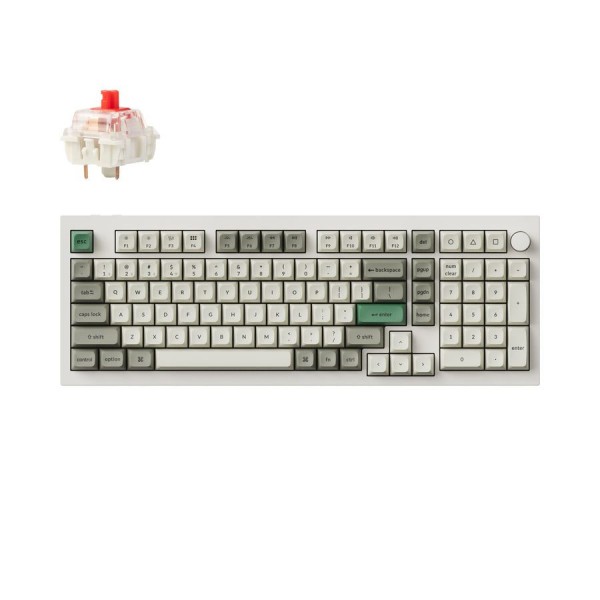 Keychron Q5 Max (Q5M-P1) QMK/VIA Wireless Custom Mechanical White Keyboard-Red Switch 96% US Layout - Keychron