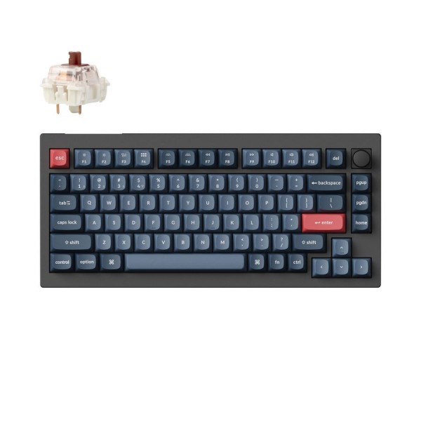 Keychron V1 Max (V1M-D3) QMK/VIA Wireless Custom Mechanical Keyboard Brown Switch RGB 75% US Lay - Keychron