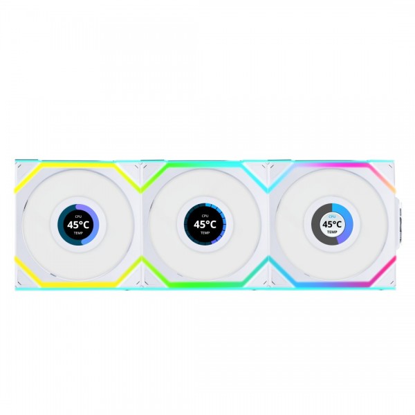 Lian Li UNIFAN SL Wireless LCD 120 -3PCS Reverse White (Triple pack include Controller) - Case Fan - Case Fan