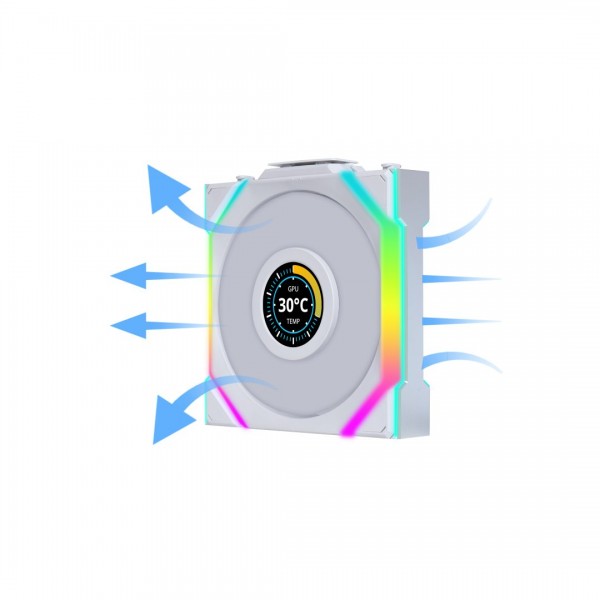 Lian Li UNIFAN SL Wireless LCD 120-1PCS Reverse White - Case Fan Lian Li UNIFAN SL Wireless LCD 120-1PCS Reverse White - Case Fan