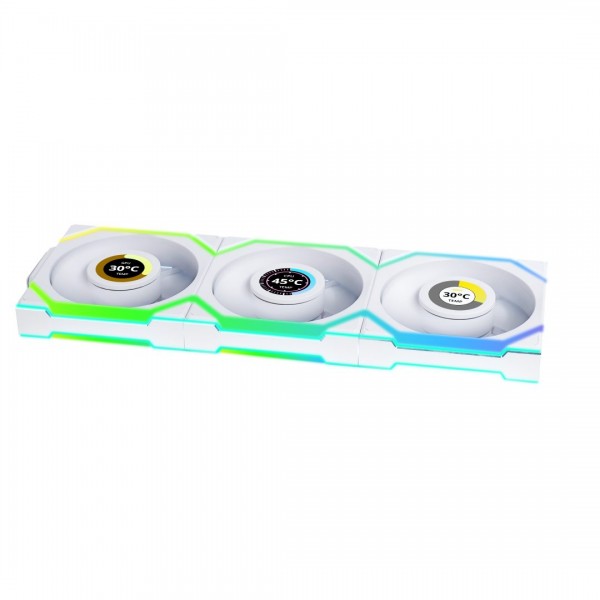 Lian Li UNIFAN SL Wireless LCD 120 -3PCS Reverse White (Triple pack include Controller) - Case Fan - Case Fan