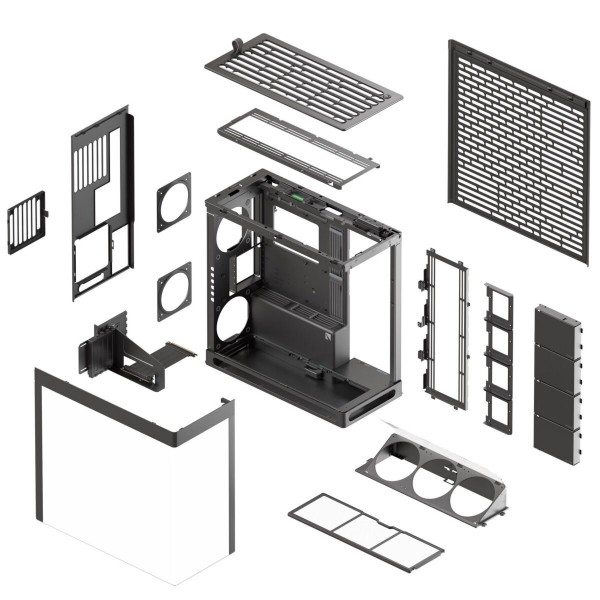 HAVN HS 420 VGPU black Premium Midi Tower Case - with vertical GPU support HAVN HS 420 VGPU black Premium Midi Tower Case - with vertical GPU support