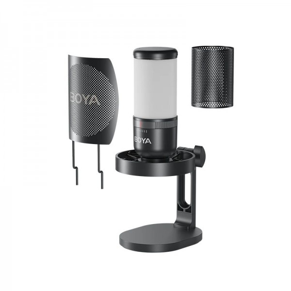 BOYA BY-K3 USB RGB Microphone Supercardioid w. shockmount (2 zones RGB)
