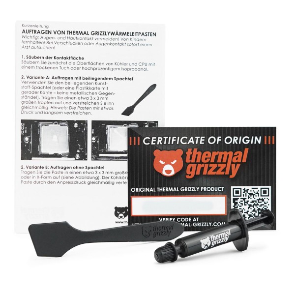 Thermal Grizzly TG Kryonaut  - 1 g Extremely High Performance Thermal Paste for Overclocking GPU CPU - Thermal Grizzly