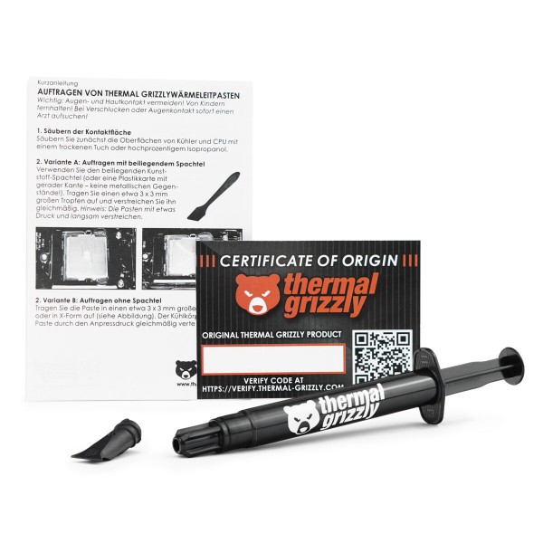 Thermal Grizzly TG Kryonaut  - 5,5 g / 1,5 ml Extremely High Performance Thermal Paste for Overclock - Thermal Grizzly