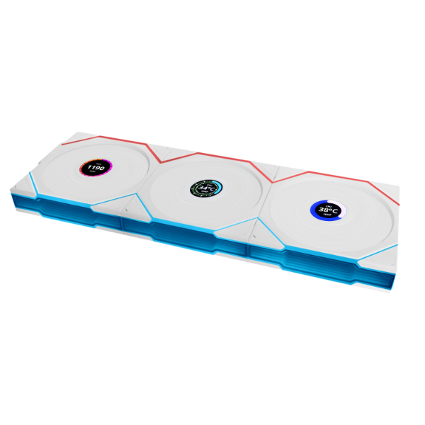 Lian Li UNI FAN TL-LCD Wireless Reverse 120 White (3pcs & controller) Case Fan - Case Fan