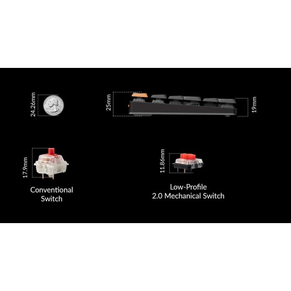 Keychron K5 V2 (K5X-B3) QMK Wireless Mechanical Keyboard Brown Switch RGB 100% US Layout