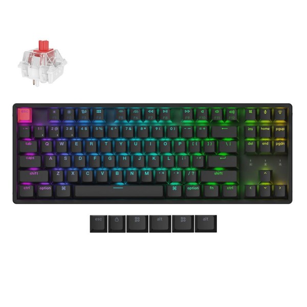 Keychron K8 V2 (K8X-J1) QMK Wireless Mechanical Keyboard Red Switch HotSwap RGB 80% US Lay Aluminum - Keychron