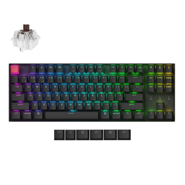 Keychron K8 V2 (K8X-H3) QMK Wireless Mechanical Keyboard Brown Switch HotSwap RGB 80% US Layout - Keychron