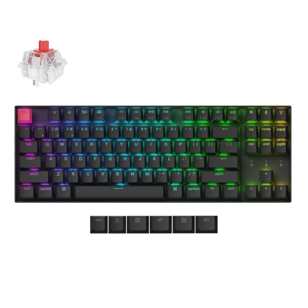 Keychron K8 V2 (K8X-H1) QMK Wireless Mechanical Keyboard Red Switch HotSwap RGB 80% US Layout - Keychron