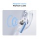 QCY AilyBuds E20 White- Hybrid ANC Semi-Ear TWS earbuds 6mics 13mm dynamic driver IPX4 BT5.4 35h