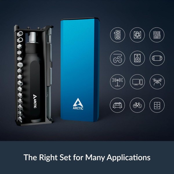 Arctic Ratchet Screwdriver Toolkit - Magnetic Bit Holder - 23 magnetic bits - adjustable function