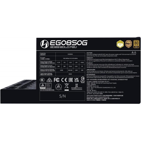 Lian Li Edge 850W Black 80+ Gold, Fully Modular ATX PSU