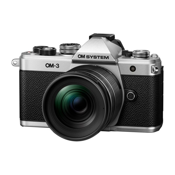 Olympus OM-System OM-3 kit silver, M.Zuiko Digital ED 12-45mm F4.0 PRO incl. Lens hood & Wrapping c - OM-D Camera