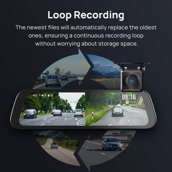 70mai S500 Rearview Mirror Dash Cam set 1944p 138fov Car Camera