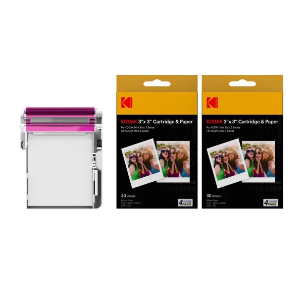 Kodak 30 Photo Cartridge for Mini Shot Combo Printers and Cameras C300/C300r (7.6 x 7.6cm) - Instant Camera Accessories