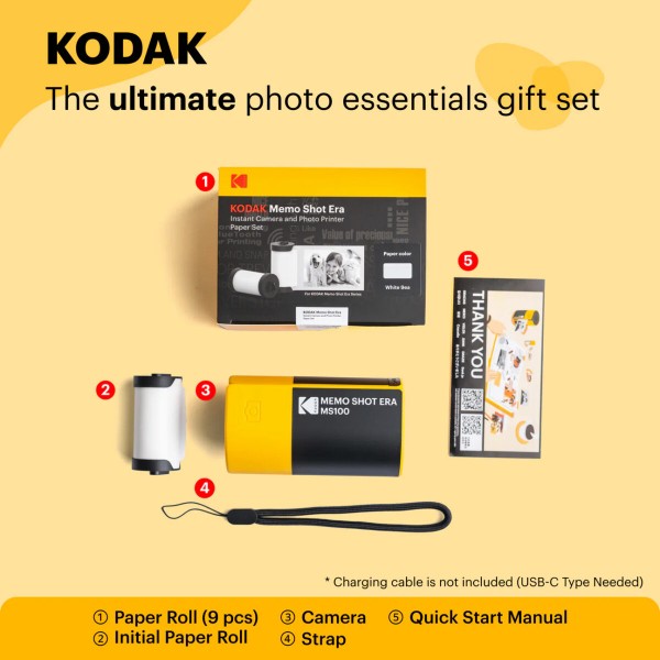 Kodak Memo Shot ERA Catridge - Paper for photo-Label Printer (9 Rolls) - Instant Camera Accessories