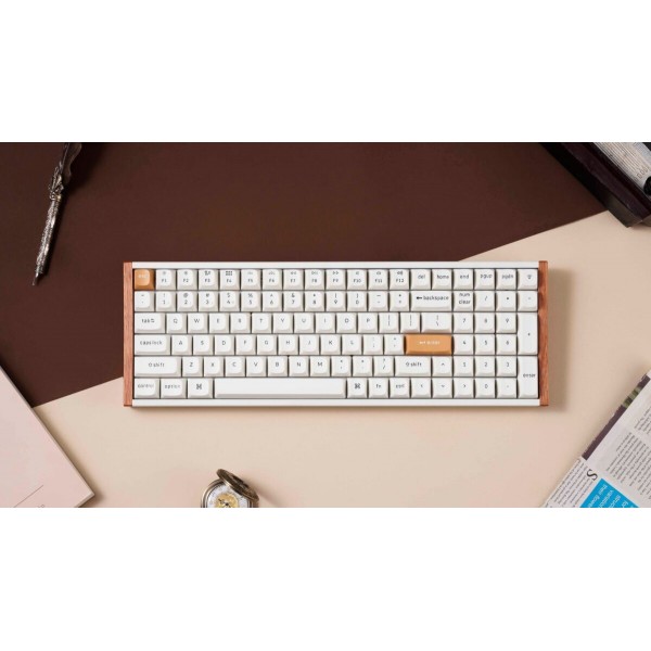 Keychron K4 HE (K4H-Q1) Special Wood Edition White Wireless Magnetic Hall Effect RGB Keyboard 96% US - Keychron