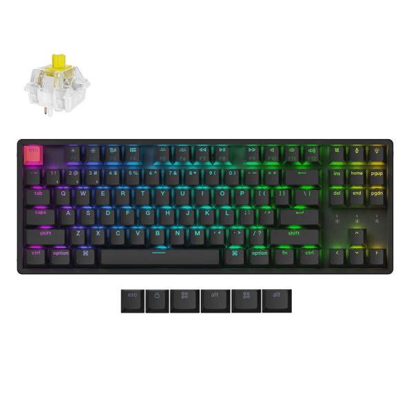 Keychron K8 V2 (K8X-J4) QMK Wireless Mechanical Keyboard Banana Switch HotSwap RGB 80% US Lay Alum - Keychron