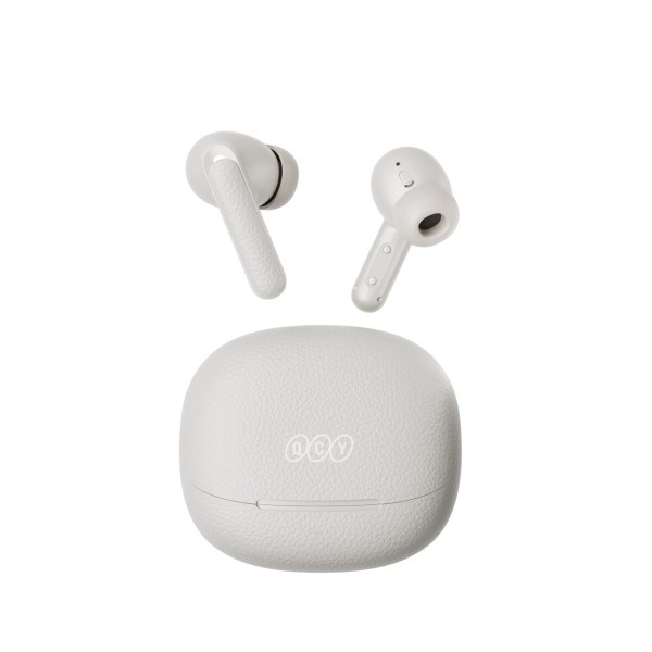 QCY Buds ANC Cream Grey (HT15) - 45db ANC TWS Earbuds 35h 5 mic ENC, ear-canal adaptive tech, - QCY