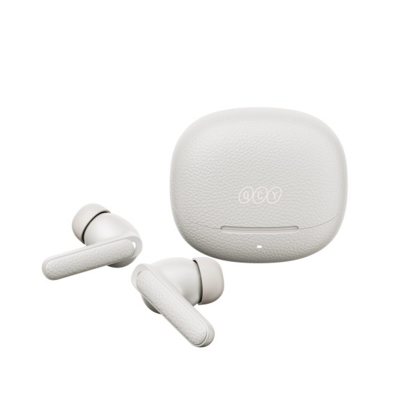 QCY Buds ANC Cream Grey (HT15) - 45db ANC TWS Earbuds 35h 5 mic ENC, ear-canal adaptive tech,
