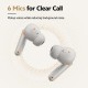 QCY Buds ANC Cream Grey (HT15) - 45db ANC TWS Earbuds 35h 5 mic ENC, ear-canal adaptive tech,