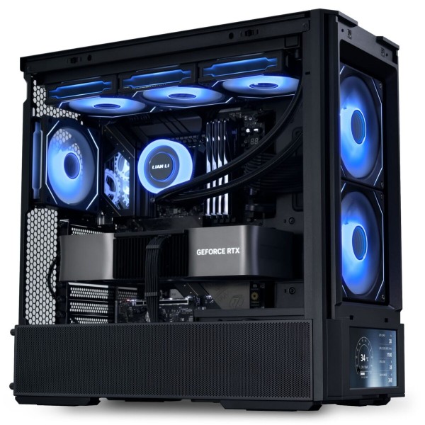 Lian Li LANCOOL 207 DIGITAL Black - 6" LCD Screen - ATX PC Case (4 FANS) 2 x 140mm & 2 x 120mm PWM