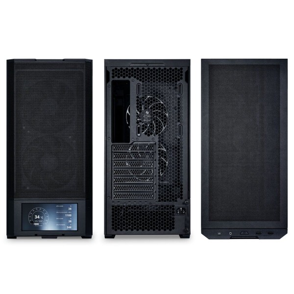 Lian Li LANCOOL 207 DIGITAL Black - 6" LCD Screen - ATX PC Case (4 FANS) 2 x 140mm & 2 x 120mm PWM