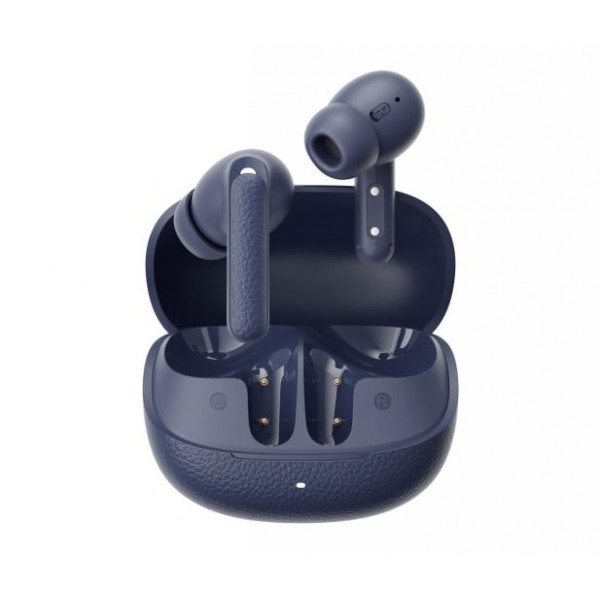 QCY Buds ANC Blue (HT15) - 45db ANC TWS Earbuds 35h 5 mic ENC, ear-canal adaptive tech, leather case - QCY