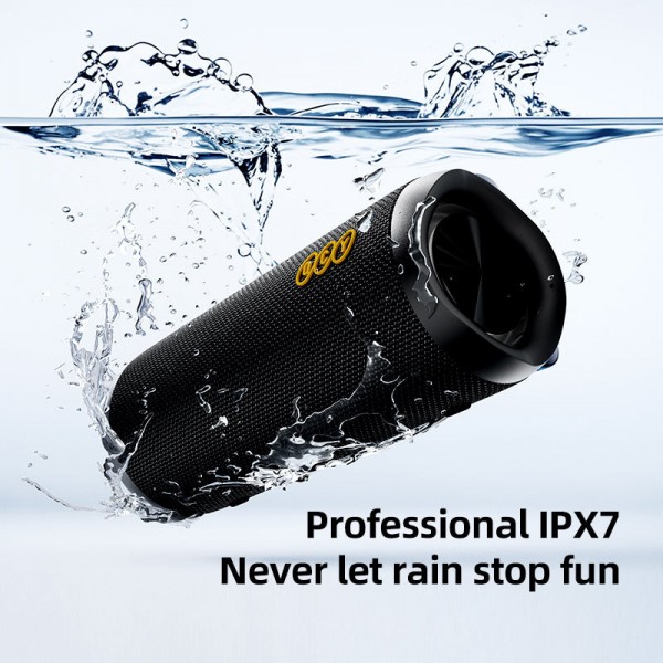 QCY SP7 Blue -  Portable Bluetooth Speaker w Stereo Sound 40W, Mic for Calls, RGB Light Show