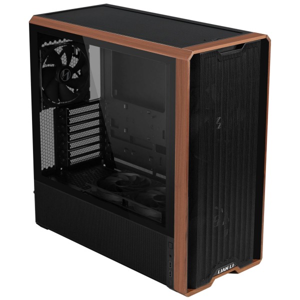 Lian Li LANCOOL 217 Black - Wood Accent - ATX PC Case (5 FANS) 2 x 170mm, 1 x 140mm & 2 x 120mm PWM - Cases