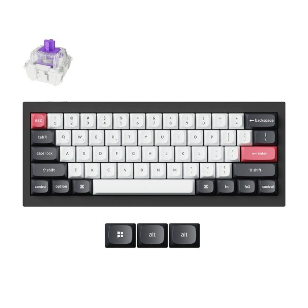 Keychron Q4 HE (Q4H-C1) QMK Wireless Custom Hall Effect Keyboard Purple Switch 60% US Layout - Gaming Keyboard