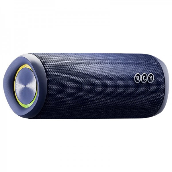 QCY SP7 Blue -  Portable Bluetooth Speaker w Stereo Sound 40W, Mic for Calls, RGB Light Show - QCY