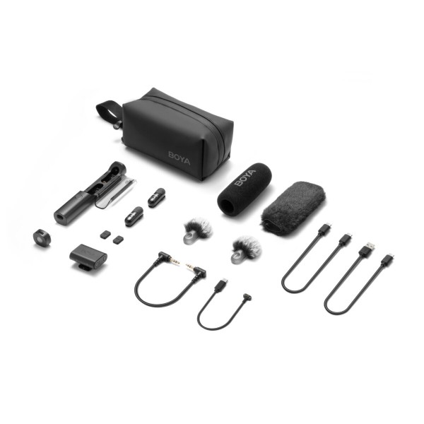 BOYA Magic - Type-C & 3,5mm, Camera Receiver Wireless Microphone 2 TX + 2 RX + charing Case