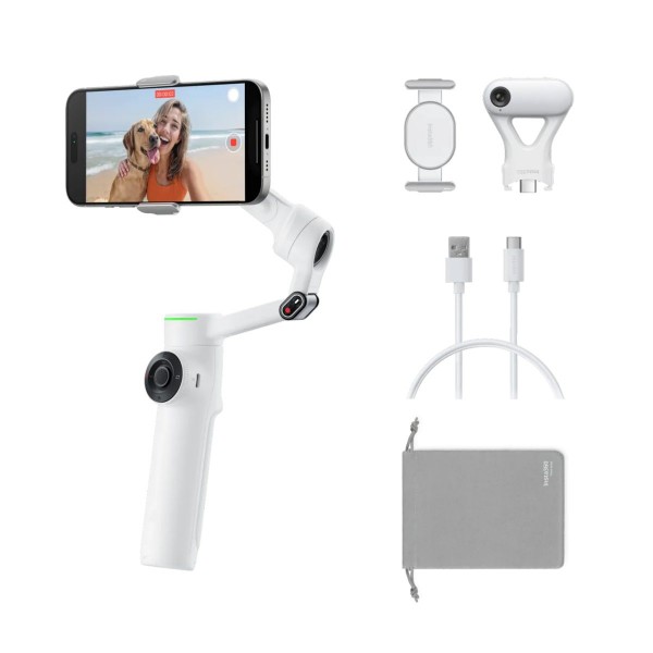 Insta360 Flow 2 AI Tracker Bundle White - A.I. Powered Gimbal Stabilzer for Smartphone - Σύγκριση Προϊόντων