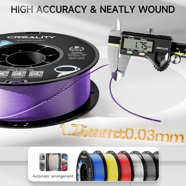 Creality CR-PETG Value Pack 2kg - 2x Black 3D Printer Filament