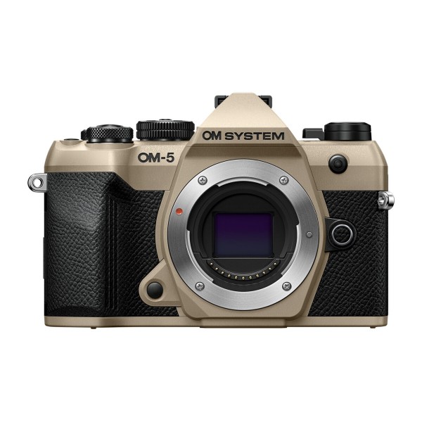 Olympus OM-5 II body sand beige, BLS-50 Battery, Eyecup, USB Connection Cable, Shoulder Strap - 