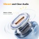 QCY Crossky C10 White Open Ear TPU Earclip, IPX5 Call Noise Reduction BT 5.4 Earbuds 30h