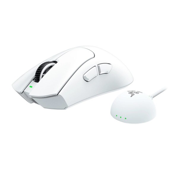 Razer DEATHADDER V4 PRO WHITE - 57g Wireless Gaming Mouse - Ergonomic - 120 Hours Battery - 45K DPI - Razer