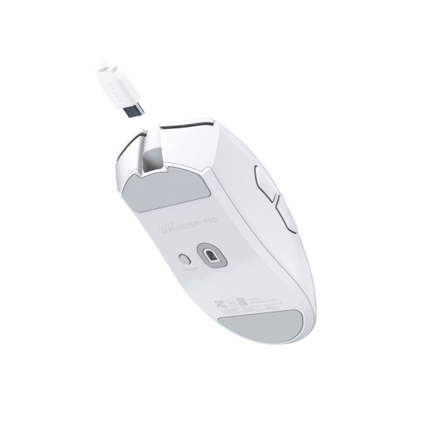 Razer DEATHADDER V4 PRO WHITE - 57g Wireless Gaming Mouse - Ergonomic - 120 Hours Battery - 45K DPI