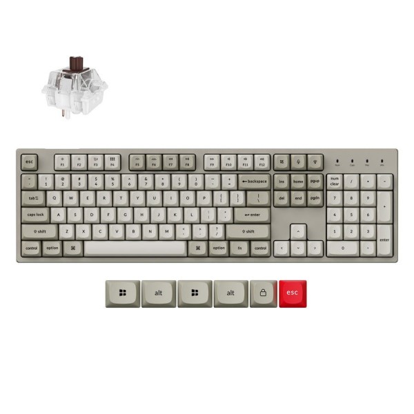 Keychron C2 Pro (C2PX-M3) QMK/VIA Mechanical Brown Switch - 8K Polling Rate Hot Swap. 100% US Retro - Σύγκριση Προϊόντων