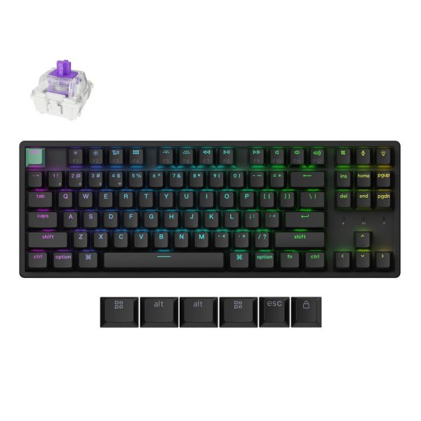 Keychron K8 HE (K8H-J1) Shine-Through Wireless Magnetic Hall Effect RGB Keyboard 80% US Layout - Gaming Keyboard