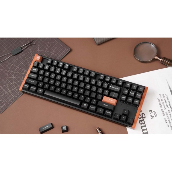 Keychron K8 HE (K8H-F1) Special Wood Edition Wireless Magnetic Hall Effect RGB Keyboard 80% US - Gaming Keyboard