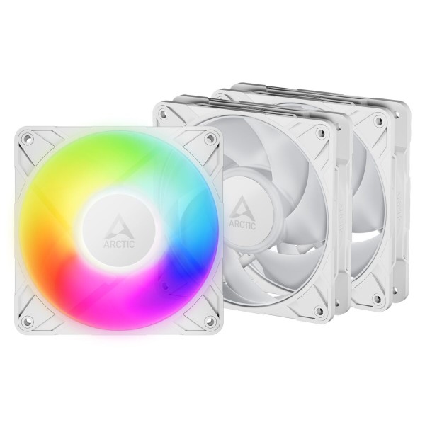 Arctic P12 Pro A-RGB (White)  - 3 Pack - PWM 120mm Case Fan Value Pack - max 3000 RPM - PWM regulate - 