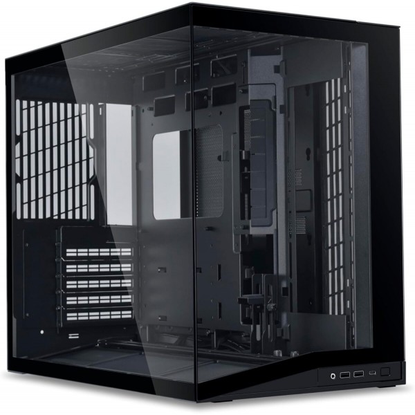 Lian Li O11D Mini V2 BLACK - ATX PC GAMING CASE - IMPROVED AIRFLOW - GPU SUPPORT BRACKET - Cases