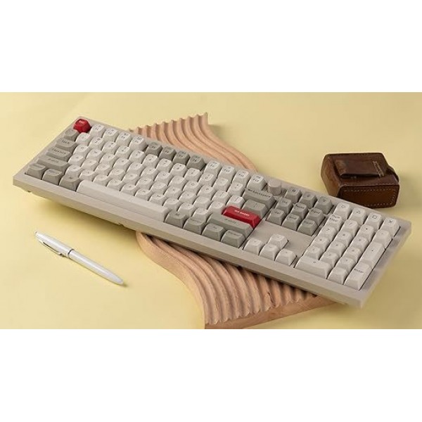 Keychron V6 Max Retro (V6M-R1) QMK/VIA BT/2,4/Wired Custom Mechanical Keyboard Red Switch 100% US