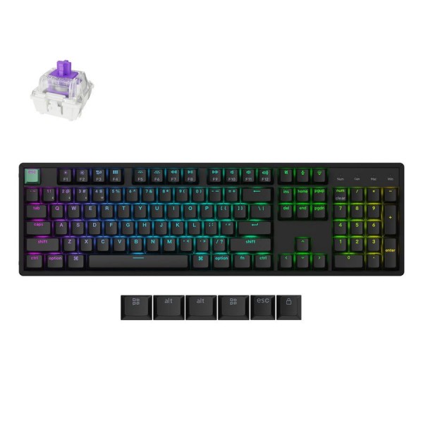 Keychron K10 HE (K10H-J1) Shine-Through Wireless Magnetic Hall Effect RGB Keyboard 100% US Layout - Gaming Keyboard