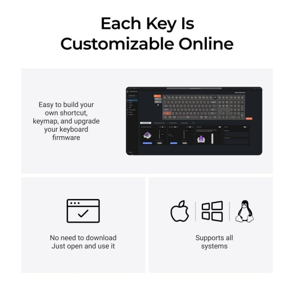 Keychron Q6 HE (Q6H-M1) QMK Wireless Custom Hall Effect Keyboard Purple Switch 100% US Layout
